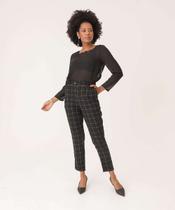 Calça Feminina Reta Quadriculada Comfy Marisa-72904
