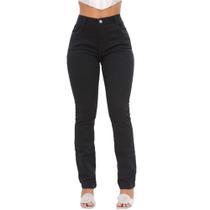 Calça Feminina Reta Sarja Elastano Colorida Plus Size Malloy