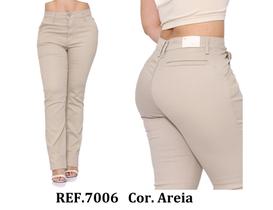 Calça Feminina Reta Sarja Social Alfaiataria Bolso Faca Malloy