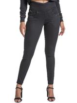 Calça Feminina Sarja Cigarrete Jogging Cintura Alta Diamante Negro - Edex Jeans