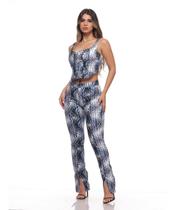 Calça Feminina Sarja com Elastano Estampada Calça Feminina Sarja com Elastano Estampada