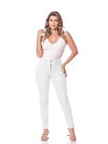 Calça Feminina Sarja Lycra Skinny Branco