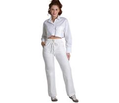 Calça Feminina Sarja Mom Off White Sawary Premium Original Cintura Alta Moda 278655 Calça Feminina Sarja Mom Off White Sawary Premium Original Cintura Alta Moda 278655