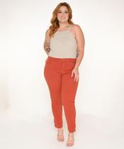 Calça Feminina Sarja Plus Skinny Ocre Calça Feminina Sarja Plus Skinny Ocre