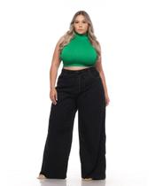Calça Feminina Sarja Plus Wide Leg Razon Jeans