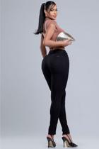 Calça Feminina Sarja Preta Cintura Alta Levanta Bumbum Calça Feminina Sarja Preta Cintura Alta Levanta Bumbum