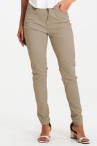 Calça Feminina Sarja Skinny Polo Wear Bege Escuro