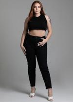 Calça Feminina Sawary Preta Plus Size 280621 Tamanho 46 Calça Feminina Sawary Preta Plus Size 280621 Tamanho 46