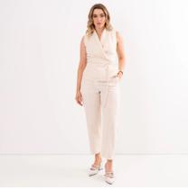Calça feminina schooner brasil alfaiataria com bolso faca