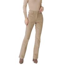 Calça Feminina Seiki Veludo Marrom Claro - 251141