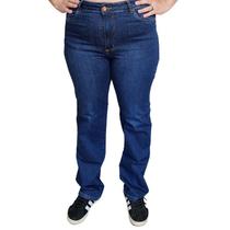 Calça Feminina Shyros Jeans Plus Size Azul Escuro