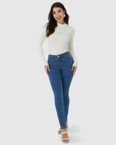 Calça Feminina Skinny Cintura Média Em Flex Jeans