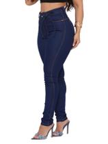 Calça Feminina Skinny Jeans Escuro com Cinto Calça Feminina Skinny Jeans Escuro com Cinto
