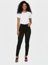 Calça Feminina Skinny Jeans Preto com Cinto Levanta Bumbum