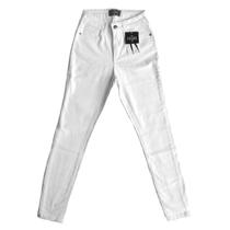 Calça Feminina Skinny Sarja Vilejack Cintura Alta Branca