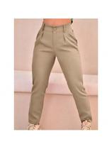Calça Feminina Slim Com Anel Alfaiataria Elegante Social e Casual