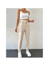 Calça Feminina Slim Com Anel Alfaiataria Elegante Social e Casual - NoBrand