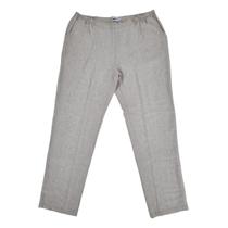 Calça Feminina Social de Linho Corte Reto Confort Meio Elástico Soltinha Plus Size