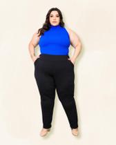 Calça Feminina Social Plus Size Malha Crepe Legging Ocasioes G1 ao G8