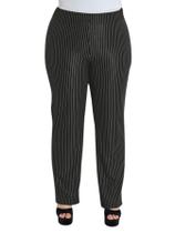 Calça Feminina Social Risca De Giz Cintura Alta Com Elastico Calça Feminina Social Risca De Giz Cintura Alta Com Elastico