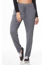 Calça Feminina Soltinha Reta com Elástico e Amarração Mescla Calça Feminina Soltinha Reta com Elástico e Amarração Mescla