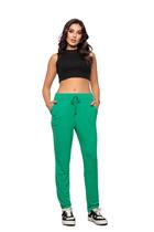 Calça Feminina Soltinha Reta com Elástico e Amarração Verde