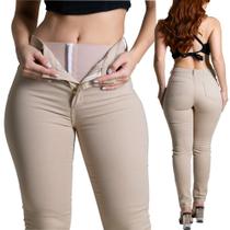 Calça Feminina Super Lipo Sawary Jeans Cintura Alta Modeladora Calça Feminina Super Lipo Sawary Jeans Cintura Alta Modeladora