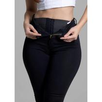 Calça Feminina Super Lipo Sawary Preta Com Cinta Modeladora