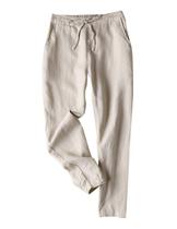 Calça Feminina Tanming de Linho com Cós Elástico Caqui G Calça Feminina Tanming de Linho com Cós Elástico Caqui G