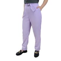 Calça Feminina Tre Fiori Reta Linho Violeta - 0024 Calça Feminina Tre Fiori Reta Linho Violeta - 0024