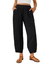 Calça Feminina Trendy Queen Pantalona Preta em Algodão com Bolsos Calça Feminina Trendy Queen Pantalona Preta em Algodão com Bolsos