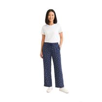 Calça Feminina Viscose Cintura Alta Estampada Com Bolsos Laterais Organiky Moda