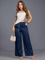 Calça Feminina Wide Leg Acetinada Empório Pit Bull 90558