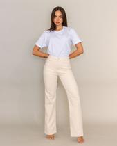 Calça Feminina Wide Leg - Linha Eco 21680 Off White