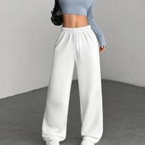 Calça Feminina Wide Leg Lisa Moletom Moletinho Barra Reta Confortavel Streetwear