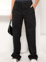 Calça Feminina Wide Leg Sarja Com Cordão Revanche Ca.Fem.00189