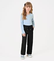 Calça Feminina Wide Leg Sintética Trick Nick Preto Calça Feminina Wide Leg Sintética Trick Nick Preto