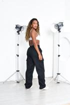 calça femininas cargo skate 5 bolsos sarja com elastano na cintura com cordão calça femininas cargo skate 5 bolsos sarja com elastano na cintura com cordão