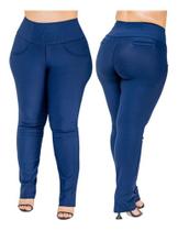 Calça Feminino Montaria Cos Duplo Poliamida Plus Size Social