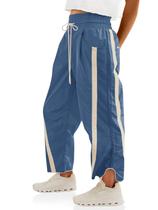 Calça Fisoew Baggy Wide Leg com Cordão e Detalhe Contrastante Azul Calça Fisoew Baggy Wide Leg com Cordão e Detalhe Contrastante Azul