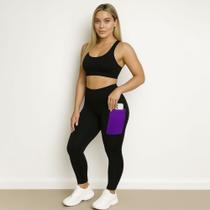 Calça Fitness Cós Alto Legging Leg Treino Casual Bolso Celular 148