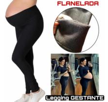 Calça Flanelada P/ Gestante Plus Size Legging Roupa Grávida Calça Flanelada P/ Gestante Plus Size Legging Roupa Grávida
