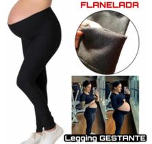 Calça Flanelada P/ Gestante Plus Size Legging Roupa Grávida
