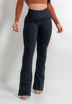 Calça Flare Bailarina Boca de Sino Cintura Alta Poliamida