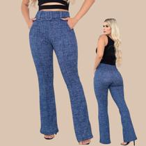 Calça flare bailarina Feminina cintura alta cinto