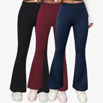 Calça Flare Bailarina Legging Suplex Cintura Alta Feminina Zero Transparência