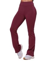 Calça Flare Bailarina Neoprene Feminina Com Bolso Cintura/Alta