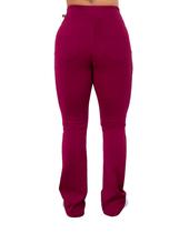 Calça Flare Bailarina Neoprene Feminina Com Bolso Cintura/Alta