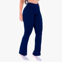 Calça Flare Bailarina Peluciada Cintura Alta Forrada Flanelada Grossa Boca de Sino Suplex