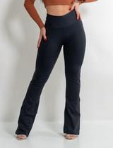 Calça Flare Bailarina Poliamida Cintura Alta Zero Transparência